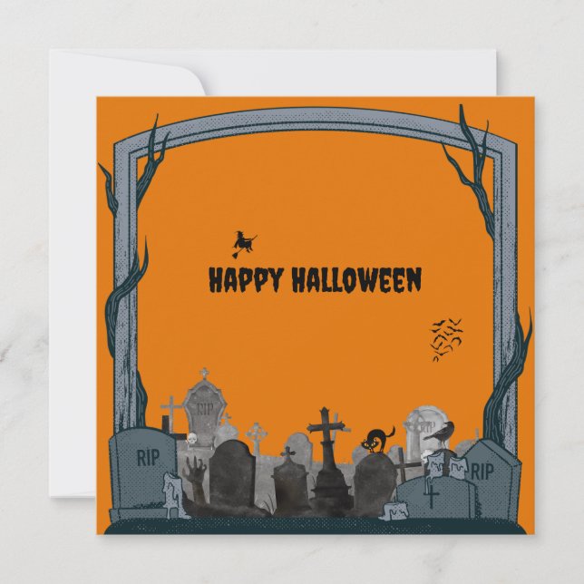 Graveyard Halloween Party Invitation (Front)