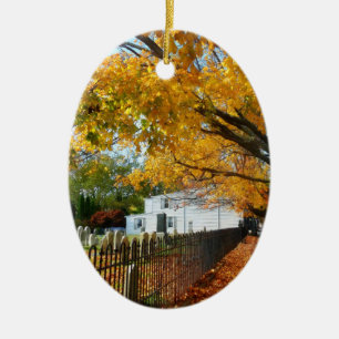 Graveyard in Autumn Ceramic Tree Decoration