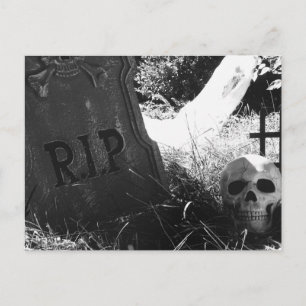 graveyard scene postcard