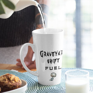 Graveyard Shift Fuel White Halloween Latte Mug