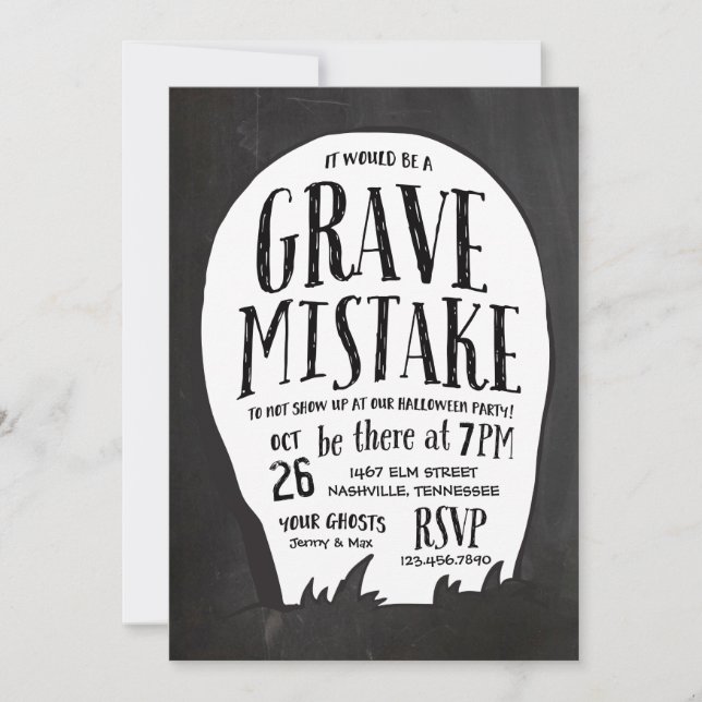 Graveyard Stories Halloween Party Invitation (Front)