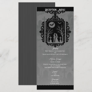 Graveyard Vows Black & Grey Gothic Wedding Menu
