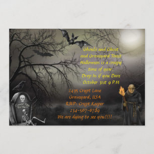 Graveyard Zombie Halloween Party Invite