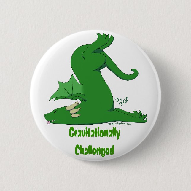 Gravitationally Challenged Dragon 6 Cm Round Badge (Front)