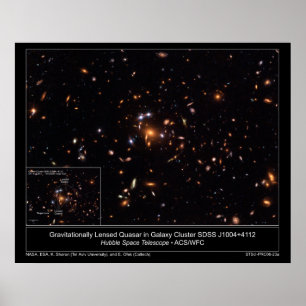 GravitationallyLensedQuasarInGalax Poster