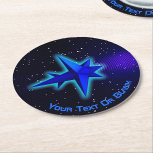 Gravity Drive Spacecraft Round Paper Coaster