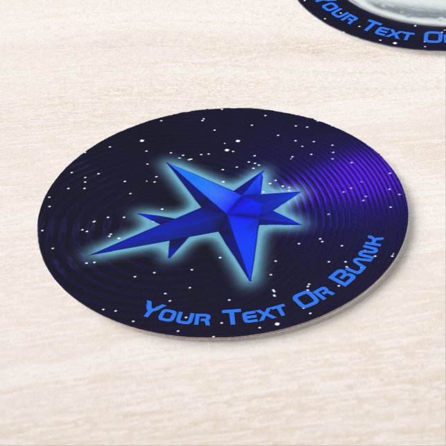 Gravity Drive Spacecraft Round Paper Coaster (Angled)