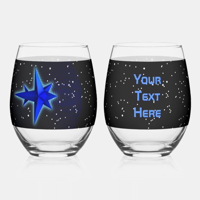 Gravity Drive Spacecraft Stemless Wine Glass (Front)