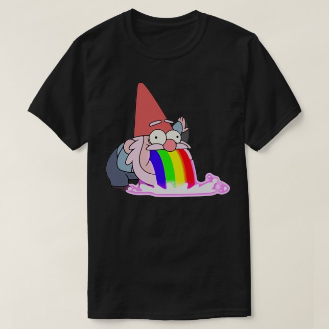 Gravity falls vomiting rainbow gnome gnomes Shmebu T-Shirt (Design Front)