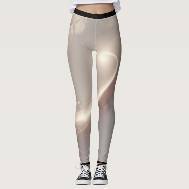 Gravity-Inspired Comet Logo Design Leggings (Front)
