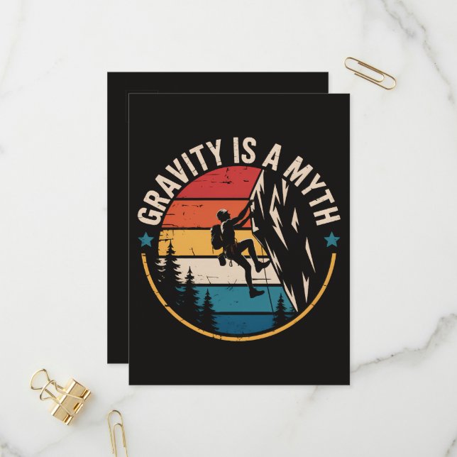 Gravity Is A MYTH Invitation Postcard (Front/Back In Situ)