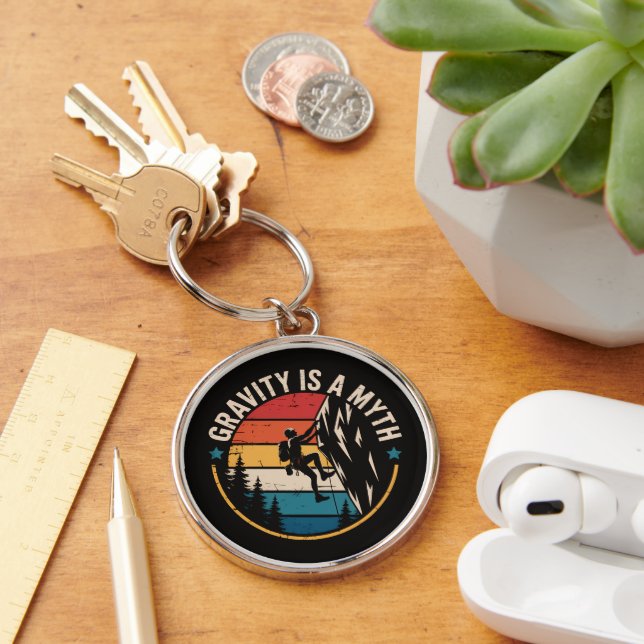 Gravity Is A MYTH Key Ring (Desk)