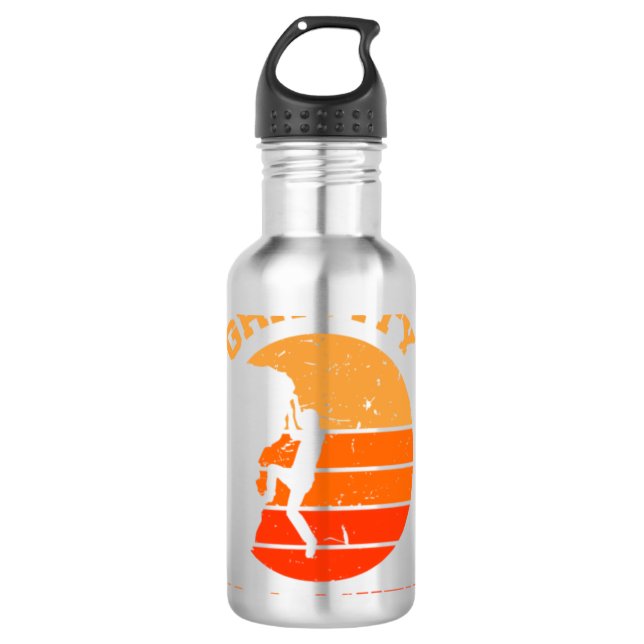 Gravity Is A Myth Mountain Rock Climbing 710 Ml Water Bottle (Front)