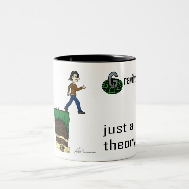 Gravity, just a theory. (Colour version) mug (Center)