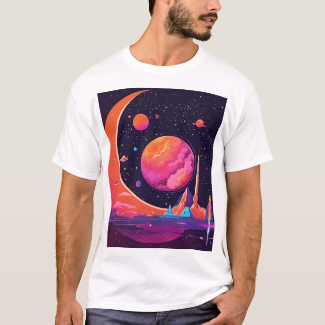 Gravity & Magnetism in Space – Futuristic Science  T-Shirt (Front)