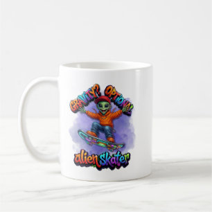 Gravity Optional Alien Skater Hoverboard Space Art Coffee Mug