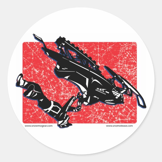GRAVITY-SLED-in-RED Classic Round Sticker (Front)