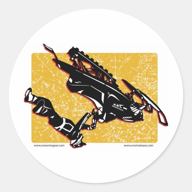 GRAVITY-SLED-in-Yellow Classic Round Sticker (Front)