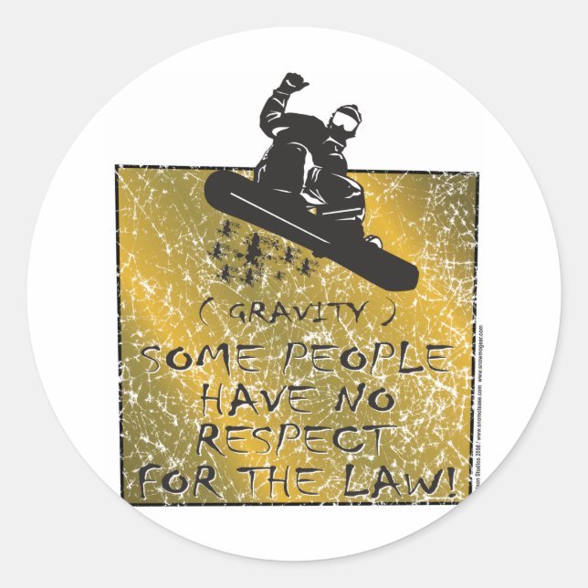Gravity-Snowboarder Classic Round Sticker (Front)