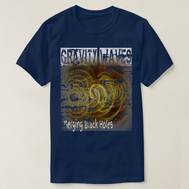 Gravity Waves Merging Black Holes  T-Shirt (Design Front)