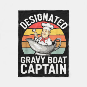 Gravy Boat Captain Funny Thanksgiving Food Fleece Blanket