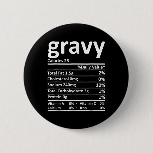 Gravy Nutrition Facts Fun Thanksgiving Christmas F 6 Cm Round Badge