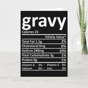 Gravy Nutrition Facts Fun Thanksgiving Christmas F Card