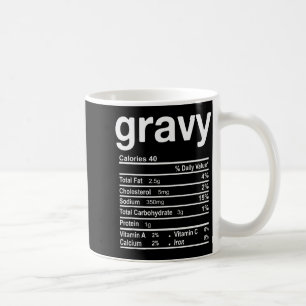 Gravy Nutrition Facts Funny Thanksgiving Christmas Coffee Mug