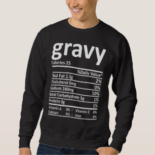 Gravy Nutrition Facts Thanksgiving Christmas Food Sweatshirt