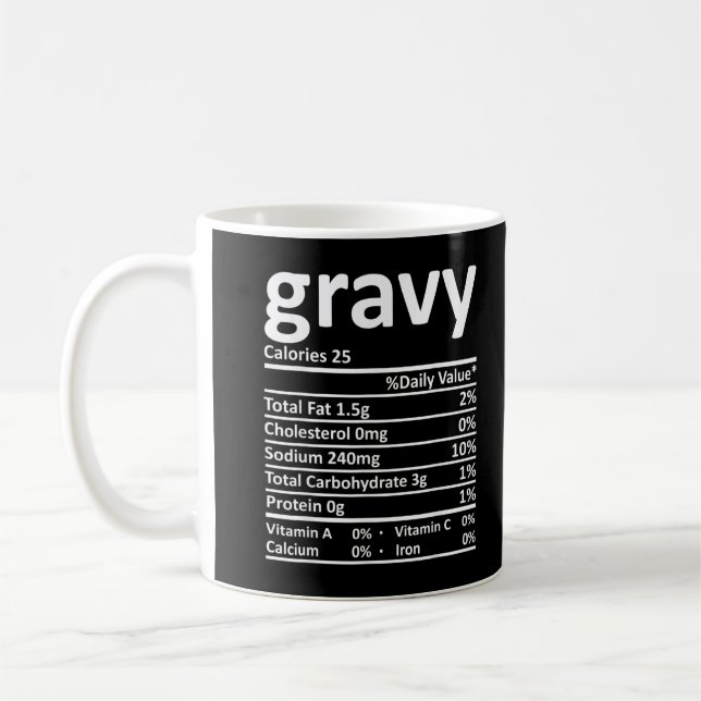 Gravy-Nutrition Thanksgiving Costume Food Facts Ch Coffee Mug (Left)