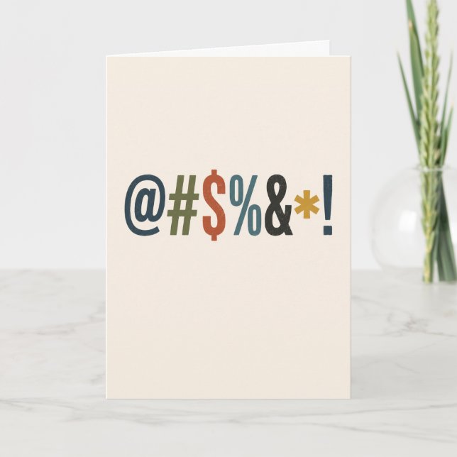 Grawlix Symbols Funny Greeting Card (Front)