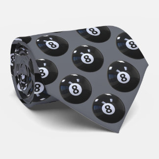 Gray 8 Ball Billiards Pool Player Cool Tie