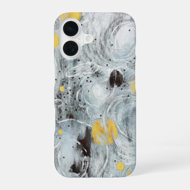 Gray Abstract Artistic Texture Design iPhone 16 Case (Back)