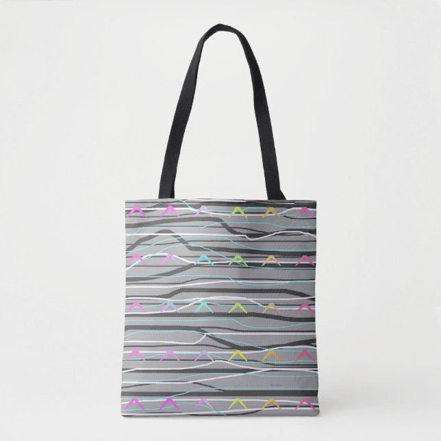 GRAY ABSTRACT TOTE BAG (Front)