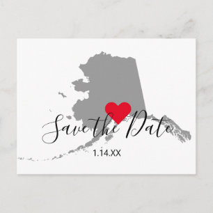 Gray Alaska Map Shape Save the Date Postcard