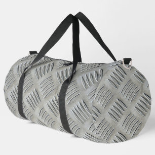Gray Aluminum Diamond Plate Pattern Duffle Bag