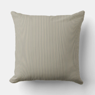 Gray and Beige Ticking Stripe Cushion