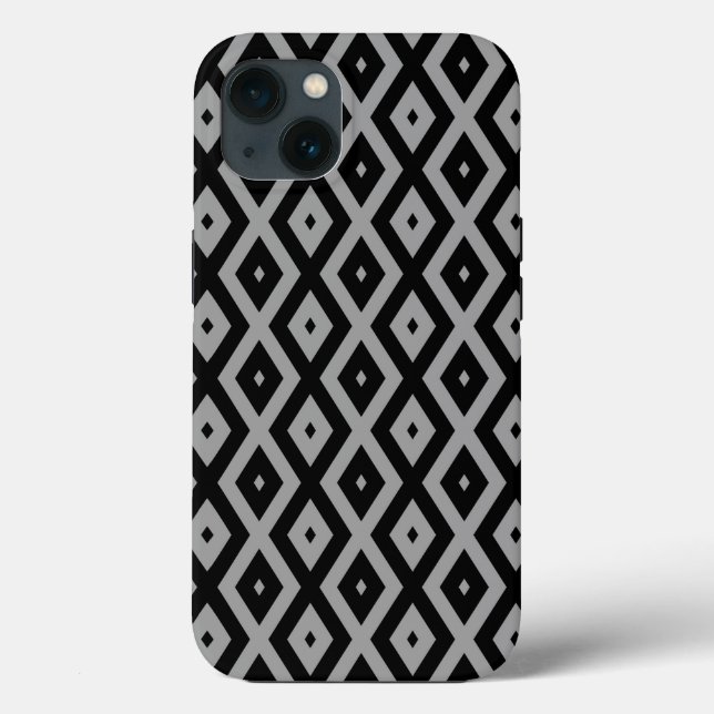 Gray and black diamond pattern Case-Mate iPhone ca Case (Back)