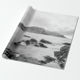GRAY AND BLACK MOUNTAIN NEAR OF BODY WATER WRAPPING PAPER