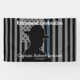 Gray and Black State Trooper US Flag Retirement  Banner