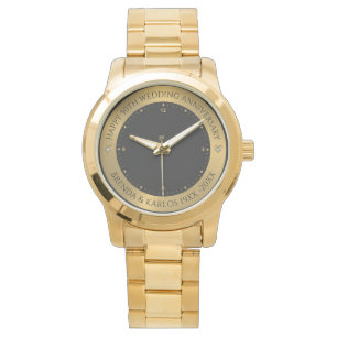 Gray and metallic silver 50th wedding Anniversary Watch