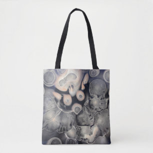 Gray and pink abstract artwork tote bag