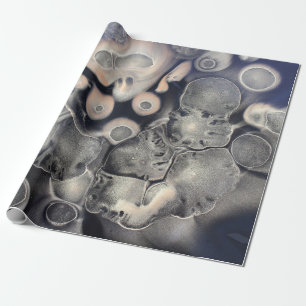 Gray and pink abstract artwork wrapping paper