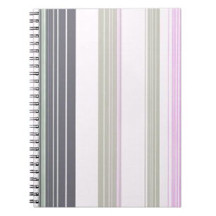 Gray and pink vertical stripes. notebook