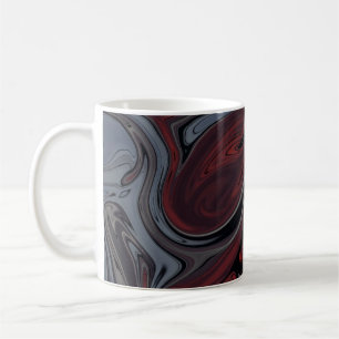 Gray and red abstract painting coffee mug
