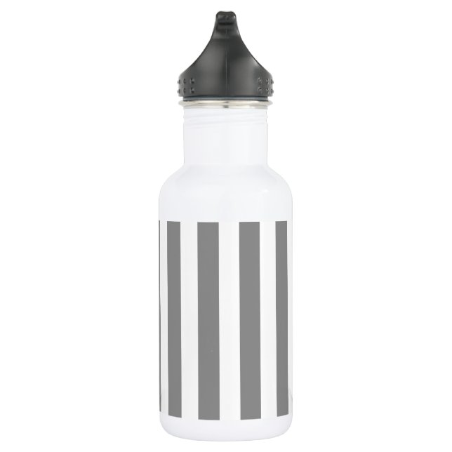 Gray and white candy stripes 532 ml water bottle (Right)