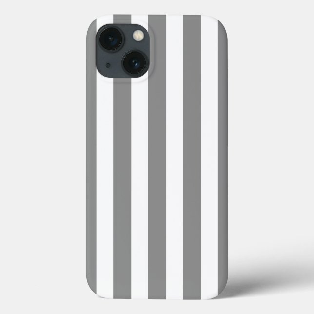 Gray and white candy stripes Case-Mate iPhone cas Case (Back)