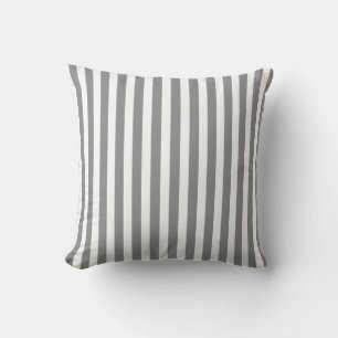 Gray and white candy stripes cushion