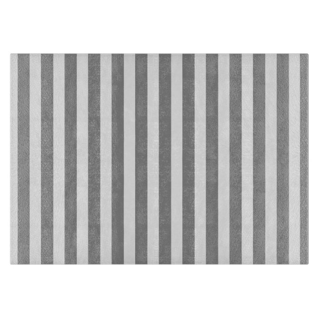 Gray and white candy stripes cutting board (Front)