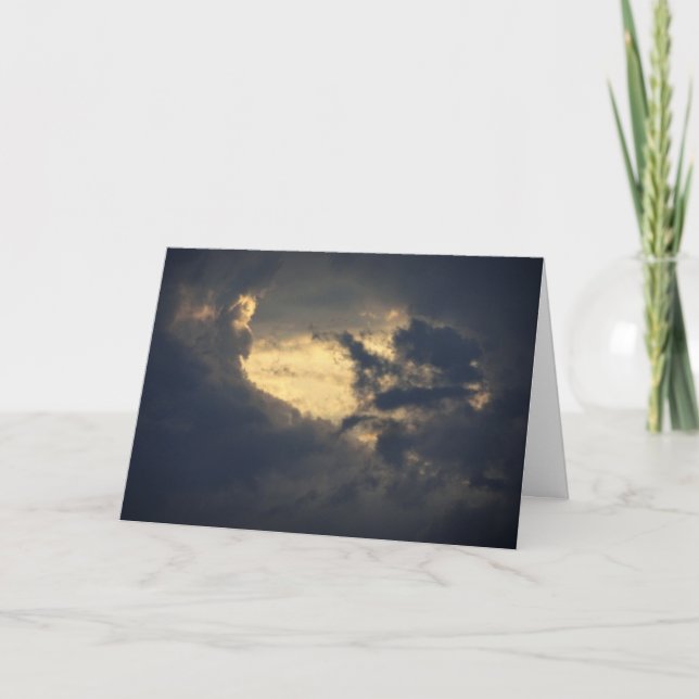 Gray and White Cloud Background Card (Front)